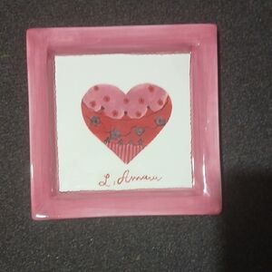 Pink Heart Ceramic Wall Art